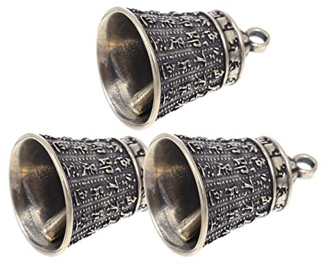 Cabilock 3stücke Antike Kupfer Glocken-anhänger Handgefertigte Lection Bell Deko Langlebige DIY Accessoires Für Schlüsselanhänger Taschen Und Wohnraumgestaltung