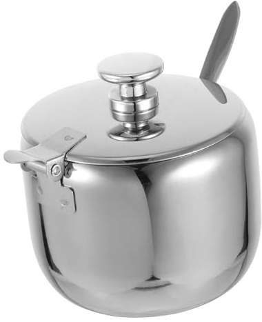 Cabilock Tarro De Especias De Acero Inoxidable Azucarero Con Tapa Hermética Recipiente Para Condimentos De Elegante Tazón Para Té y Especias Para Cocina y Hogar