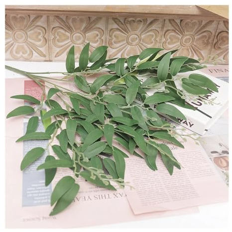 BODOBTF Piante artificiali Foglia Verde Eucalipto Finto Composizione Floreale Accessori Matrimonio Decorazione Domestica Fiori Finti (Verde)