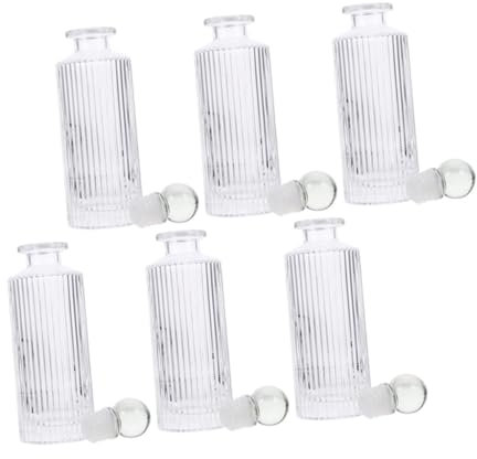 MAGICLULU Botellas De Vidrio Difusoras De Aromaterapia 150 Ml Traslúcidas Tapón De Bola De Vidrio Conjunto De 12 Piezas para Difusores De Aceites Esenciales Decoración De Mesa