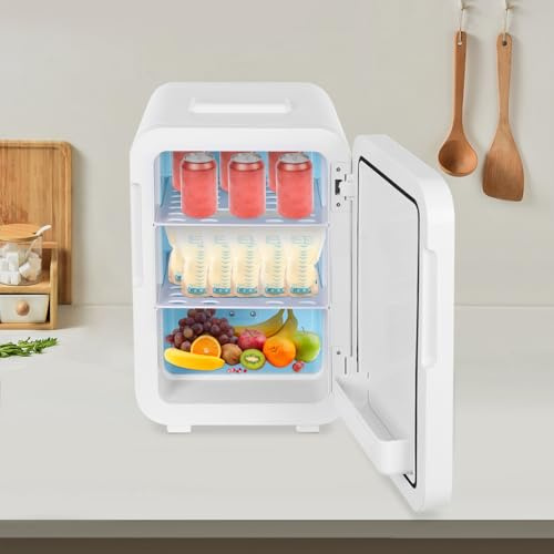 Apriltop Mini Kühlschrank 20L mit Temperaturregelung, für Getränke, Kosmetik, Snacks, Tragbarer Getränkekühlschrank Klein, Lärm 40-50db, 50-65℃, 15-18℃, -9℃