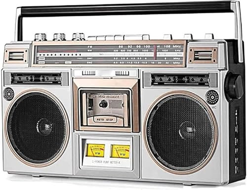 Reproductor De Cinta De CD Boombox Retro Estilo Clásico De Los 80, Reproductor De Casete Bluetooth Retro con Radio FM Y Dab, Grabación USB, Radio Reproductor De Casete, Grabadora De Casete
