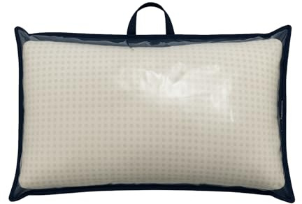 gef + medica® 25 Pezzi Custodia Porta Cuscino 81x51 cm, Con Zip e Manico in TNT, Fronte PVC Trasparente, Busta Salvaspazio per Cuscini, Trapunte, Coperte o Biancheria, Colore Blu Scuro