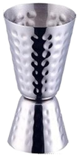 Glixoft Stainless Steel Cocktail Jigger Cocktail Shaker, Dual Measuring Cup for Home Bar, Hammered Double Jigger Shot Measure, 1 Ounce/2 Ounce