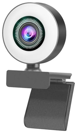 Webcam Full HD 1080P AF Web Camera integrata Anello regolabile Luce Messa a fuoco automatica Microfono USB Computer Camera Plug and Play per PC Desktop Laptop Videochiamate Conferenze Registrazione