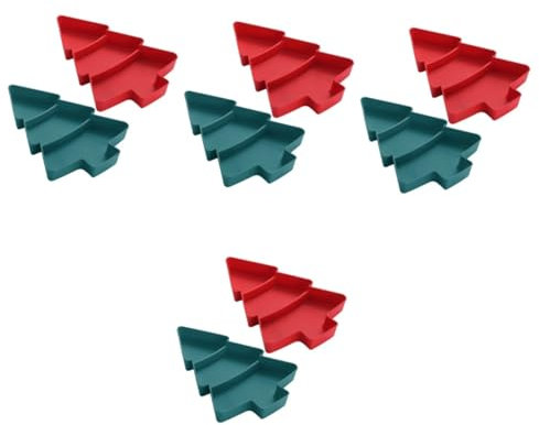Cabilock 4 Set Piatto Natalizio Forma Albero Da Vassoi Per Snack E Dolci Con Scomparti Per Feste Nic E Speciali 2 Pezzi * 4
