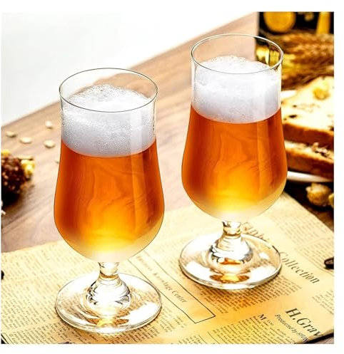 MYXJX verres à bière, Verre à pinte personnalisé, ensembles de verres à bière, tasse à bière de 340ml, verres multifonctionnels en verre de Style tulipe