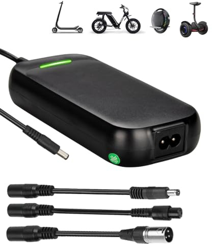 Xietongpo Electric Scooter Charger 54.6V 2A, Overboard Charger with 4 Connectors, Universal 48v Battery Charger with XLR Male 3 Pin for Electric Bike Scooter Ebike Unicycle
