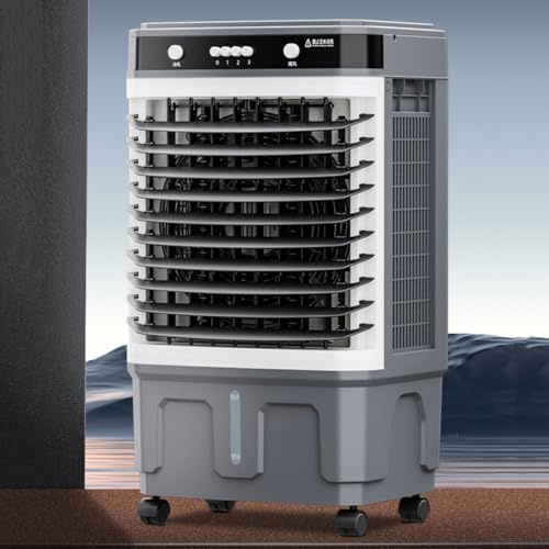 Climatizador Evaporativo Digital Aire Acondicionado Portátil con Capacidad de 30L Pantalla Digital 3Velocidades Oscilación 120° Enfriador de Aire Portátil con Mando Ventilador para Casa
