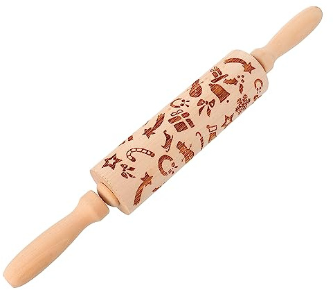 Mobestech 1pezzi Rullo Per Stampa Cottura Mattarello Per Cottura Rullo Per Pasta Da Forno Utensile Per Design Ergonomico Facile Da Impugnare e Utilizzare Materiale Per Dolci Pizza e Pane Hom