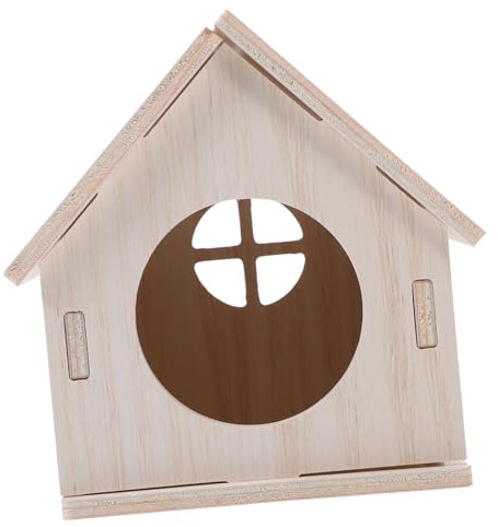 DOITOOL Maison Bois pour Hamster et Petit Animal Cachette Naturelle et Confortable Refuge pour Écureuil Chinchilla et Cochon Abri et Sécurisé pour Rongeurs