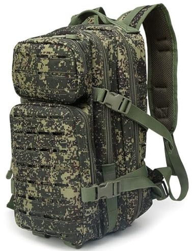 PBTMCD Sac À Dos Tactique Camouflage Russe 30 L – Compatible Molle for La Randonnée, Simulation De Combat Et Les Sports Plein Air