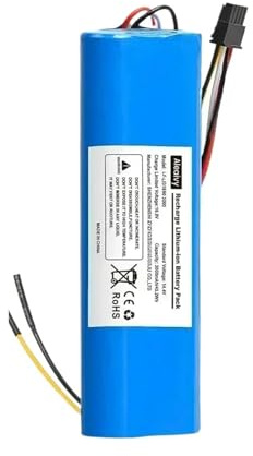 Batería de Iones de Litio de 14,4 V, Compatible con CECOTEC, Compatible con CONGA, 3090 3091 3092 1690 1890 2090 Robot Aspirador Baterías de Repuesto Accesorios(3000mAh)