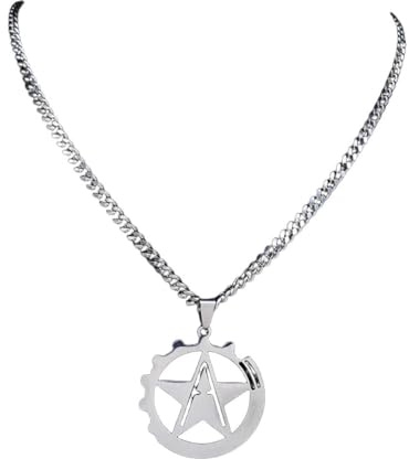 Collar de hombre para mujer, martillo y hoz, anarco, comunismo, color plateado, collar con colgante para mujeres/hombres, marxismo sindicalismo