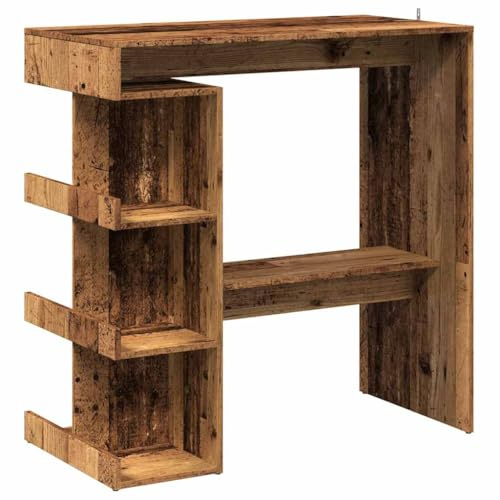 TUERYAFEK Table mange-debout avec étagère 100 x 48 x 101 cm en bois