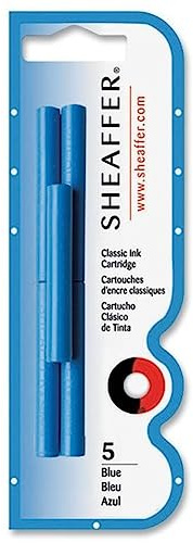 Sheaffer Skrip - Cartucce d'inchiostro per penna stilografica, confezione da 5, colore: Blu