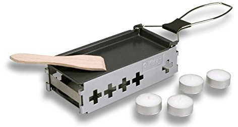 Kisag Candlelight Mini Raclette faltbares Teelicht-Raclette für 2 Personen mit Schaber und Teelichtern