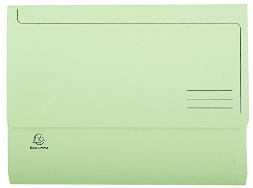 Exacompta 46773E 50er Pack Aktenmappen SUPER DIN A4. Aus stabilen Manila-Karton mit Beschriftungslinlien Pastellfarbe Grün. Ideal für die Aufbewahrung Ihrer Dokumente Sammelmappe