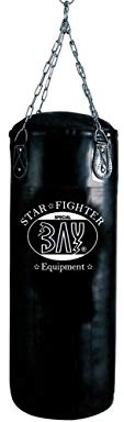 BAY Star Fighter Equipment Boxsack Sandsack schwarz 85 x 30 cm gefüllt inkl. Heavy Duty Vierpunkt-Stahlkette