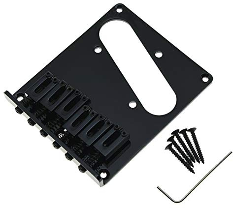 KAISH Tele Single Coil Bridge Guitar Bridge for Telecaster Guitar Black