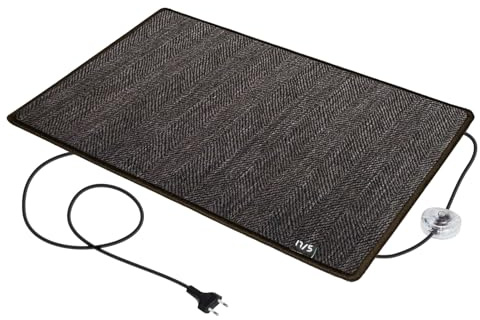 Mi-Heat Tapis chauffant de qualité supérieure - Marron tendance - 50 x 75 cm - Interrupteur à pied intégré - Puissance : 100 W
