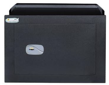 Yale Y3200520 Coffre-fort mural certifié à clé, serrure double carte 8 leviers, verrous anti-coupures 22 mm, acier au manganèse, porte épaisseur 5 mm pour haute sécurité