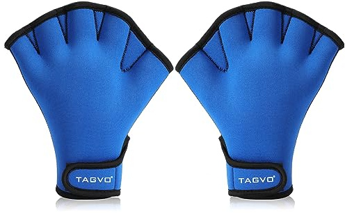 TAGVO Guantes acuáticos para la Resistencia de la Parte Superior del Cuerpo, Guantes de natación reticulados con muñequera, Costura del Pozo, Sin decoloración, Tamaños para Hombres Mujeres Adultos