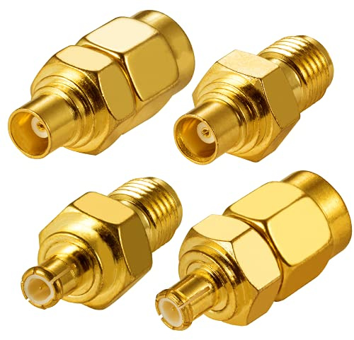 Vecys 4 Stück SMA auf MCX Adapter Kit 4 Typ SMA zu MCX Adapter für Antenne 4G LTE WiFi WLAN Wireless Antenne Router DAB DAB+ Autoradioantenne GPS System