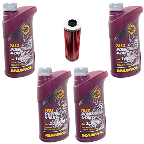 Motoröl Set 15W50 4 Liter + Ölfilter HF161 für BM W