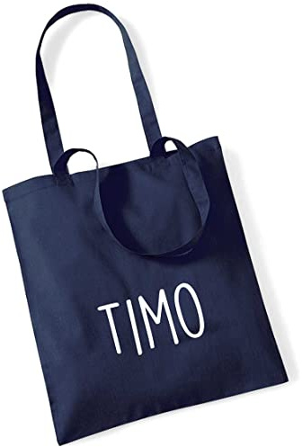 minimutz Jutebeutel bedruckt mit Name groß | Stofftasche Baumwolle inkl. Namensaufdruck für Jungen & Mädchen | Personalisierter Kinder-beutel Tragetasche für Krippe, Kindergarten, Schule