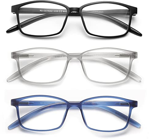 OKH Lesebrille für Damen Herren, Blaulichtblockierende Federscharnierleser, Anti-Augenbelastung/UV-Strahlung/Blendlicht/Brillen (2.0)