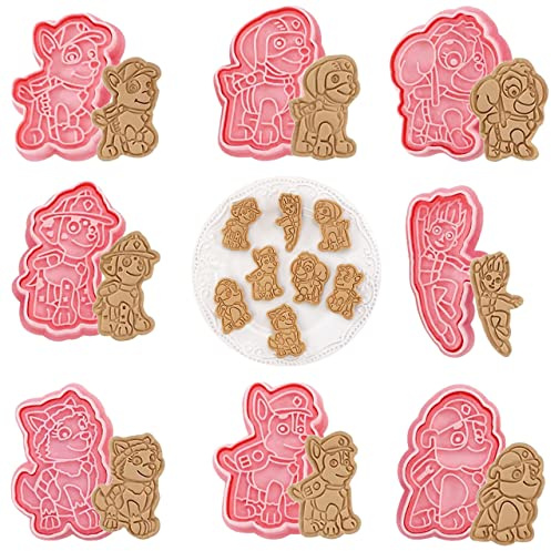 Keksausstecher Kinder, 8 Stück 3D Plätzchenausstecher, Keks Ausstechform Set, Ausstecher Kunststoff, 3D Ausstecher Set, Cookie Cutter, für Keksteig, Fondant, Donut, Kuchendekoration (F)