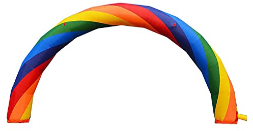 E-Found Inflatable Rainbow Arch 20ft X 10ft Advertising Party Celebration Garden Decoration Arch Strengthen PU Coated Oxford for Event Entrance Rental Advertisement