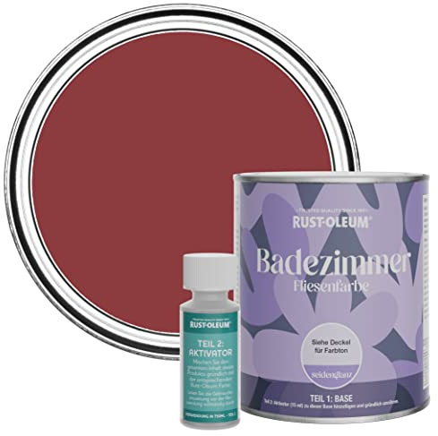 Rust-Oleum Red Water-Resistant Bathroom Tile Paint in Satin Finish - Empire Red 750ml