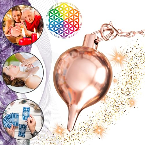 Pendule Divinatoire de Radiesthesie en Laiton Cuivré - Pendule Goutte d'Eau en Metal (27 GR) – Pendule Universel Sourcier Géobiologie Voyance [𝐆𝐀𝐑𝐀𝐍𝐓𝐈𝐄 𝐀 𝐕𝐈𝐄]