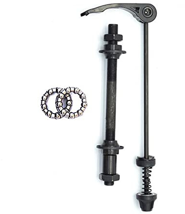 Lioaeust Schnellspanner-Spieße für Fahrrad Vorder- und Hinterachse mit 25 mm (1/4 Zoll) Nabenlager, kompatibel mit den meisten 6/7/8-Gang-Mountainbikes, schwarzer Stahl