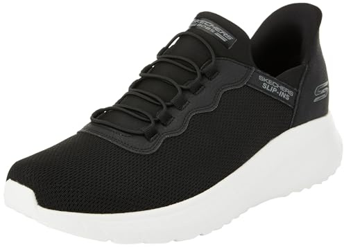 Skechers Uomo Scarpe da Ginnastica Hands-Free Slip-in Bobs Squad Chaos Daily Hype, Black Knit Trim, 43 EU