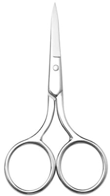 YSJJZRL Forbici per sopracciglia con punta affilata/arrotondata, in acciaio inox, per sopracciglia, peli del naso, baffi, barba (punta affilata)