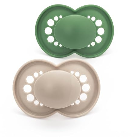 MAM Original Soothers Schnuller im 2er-Set, 18-36 Monate in Sterilisationsbox, nachhaltige Materialien, Baby Zubehör, Creme (verschiedene Modelle)