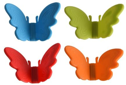 Bodhi2000 Manicotto magnetico da cucina guanti da cucina 2 pezzi guanti isolati a forma di farfalla magnetico presina copre resistente al calore in silicone clip per la cucina colore casuale farfalla