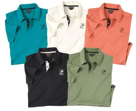 ATLAS FOR MEN - 5er Pack Polohemden für Männer - In großen Größen erhältlich