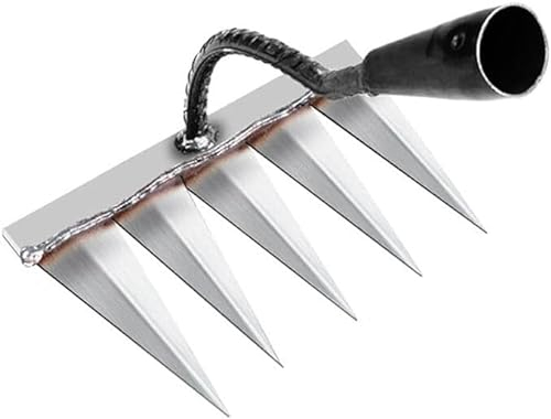 Rechen Harke Gartenwerkzeug aus Hochwertigem Manganstahl | Gartenrechen | Langlebig, Vielseitig & Effizient für Gartenarbeit | Passt auf Alle Griffe, 22 x 19,5 x 13,8 cm | PRONGSPRO