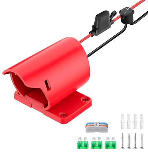1 Packs Adapter for Milwaukee M12 Battery Adapter 12V Battery Conversion Kit with Switch, Fuse & Wire Terminals, 12AWG Wire, Power Connector for DIY Rc Car Toys and Robotics