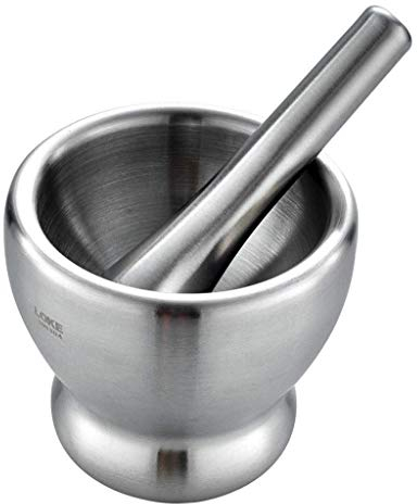 Mörser und Stößel, Mörser- und Stößel-Set aus 304 Edelstahl, Knoblauchpresse, Gewürzmühle, Zerkleinerer, Gewürzschale, Schale für Gewürze, Würzmittel