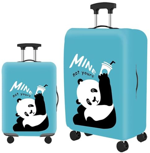 Hiseng 3D Kofferhülle Elastisch 18-32 Zoll Kofferschutzhülle Waschbar Gepäck Cover Reisekoffer Hülle Kofferschutz Luggage Cover (Panda,M (22–25 Zoll))