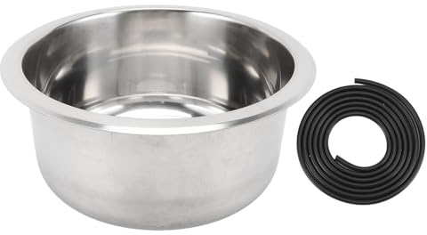 Évier de Camping-car, évier de Cuisine Rond en Acier Inoxydable, évier Simple avec Drainage de 40 Mm, évier de Cuisine Simple Encastrable pour Bateau, Caravane, Camping,