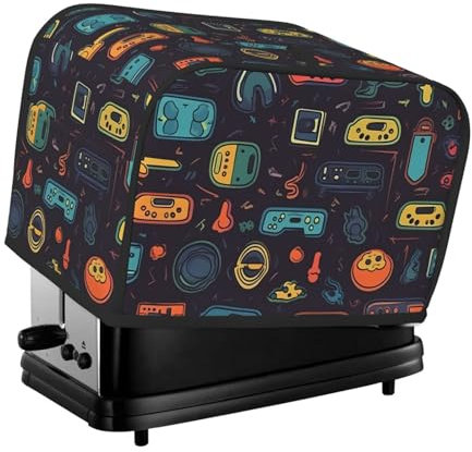 Toaster-Abdeckung, 2 Scheiben, für kleine Geräte, mit Taschen, Toaster, Staubschutz mit Griff oben, waschbar, universelle Brotbackmaschinen-Abdeckung für Küche