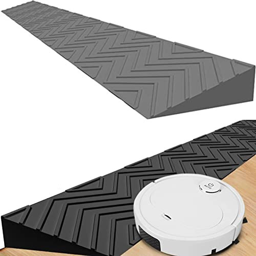 5,1 cm Schwellenrampe für Türen, Innenbereich, Bordsteinrampe für einfachen tragbaren Zugang, Türschwellenrinne für Gehhilfen, ältere Menschen, Treppen, Rollstuhl-Reinigungsroboter, grau, 100 x 7 x 1