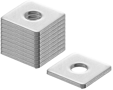 QUARKZMAN Arandela Cuadrada, M3, Placa con Orificio Redondo Acero Inoxible 201, para Reparación de Maquinaria y Construcción en Exteriores y Tornillos y Pernos, M3x10x10x1, 200Pcs