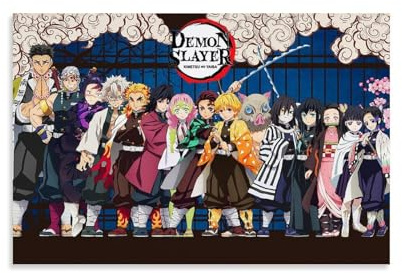 Demon Poster Slayer Classic Anime Cover Vintage Movie Für Zimmer, Ästhetische Leinwand-Wandkunst, Schlafzimmer-Dekor Poster 12x18inch(30x45cm)
